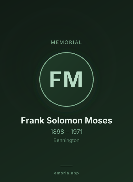 Memorial portrait of Frank Solomon Moses