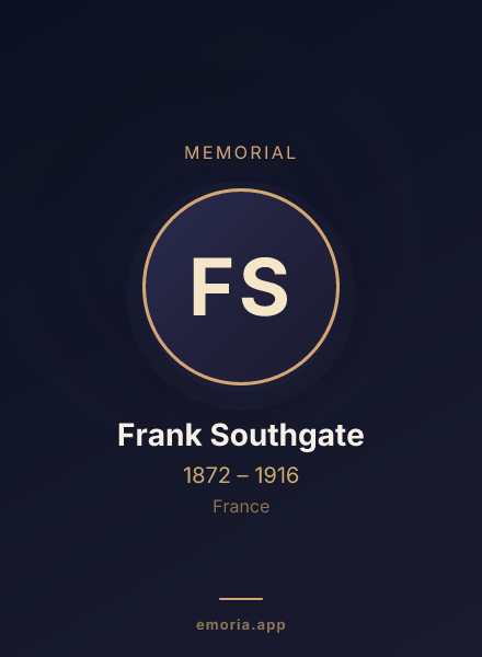 Memorial portrait of Frank Southgate
