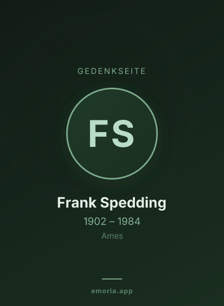 Gedenkportrait von Frank Spedding