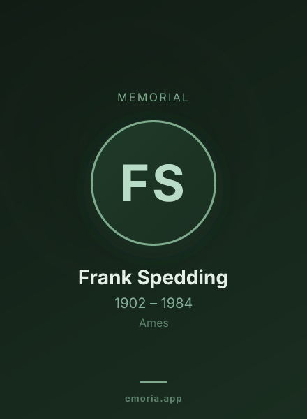Memorial portrait of Frank Spedding