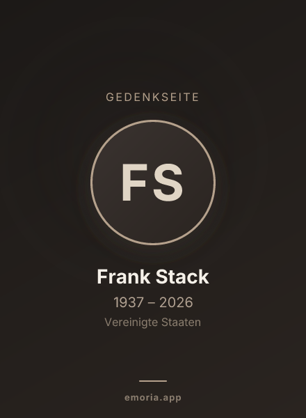 Gedenkportrait von Frank Stack