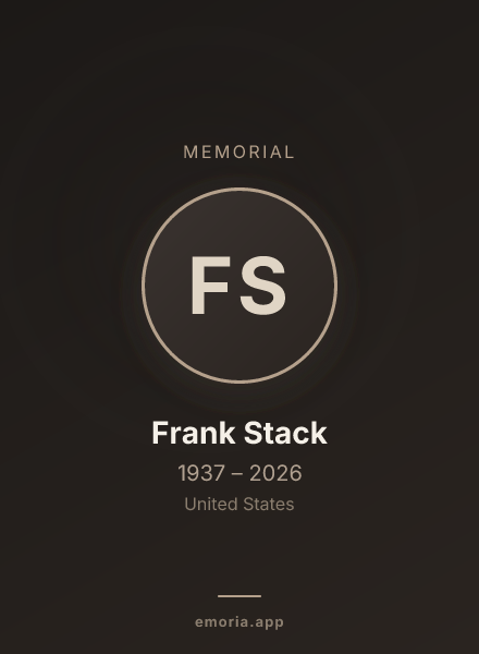 Memorial portrait of Frank Stack