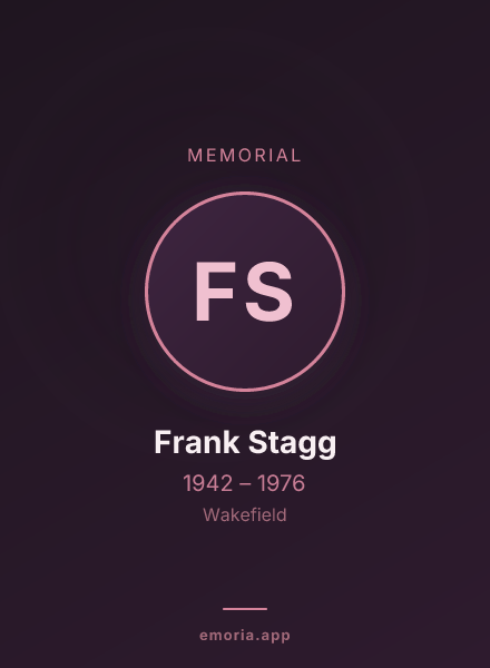 Memorial portrait of Frank Stagg