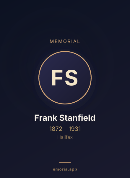 Memorial portrait of Frank Stanfield