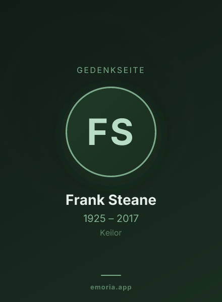 Gedenkportrait von Frank Steane