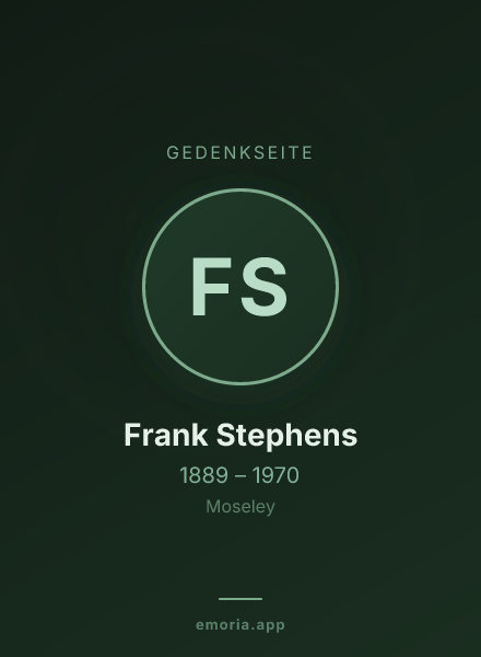 Gedenkportrait von Frank Stephens