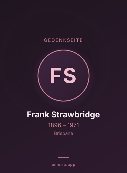 Gedenkportrait von Frank Strawbridge