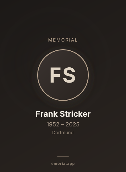 Memorial portrait of Frank Stricker