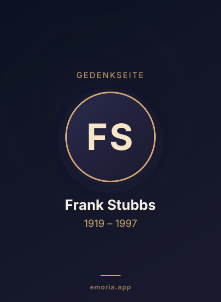 Gedenkportrait von Frank Stubbs