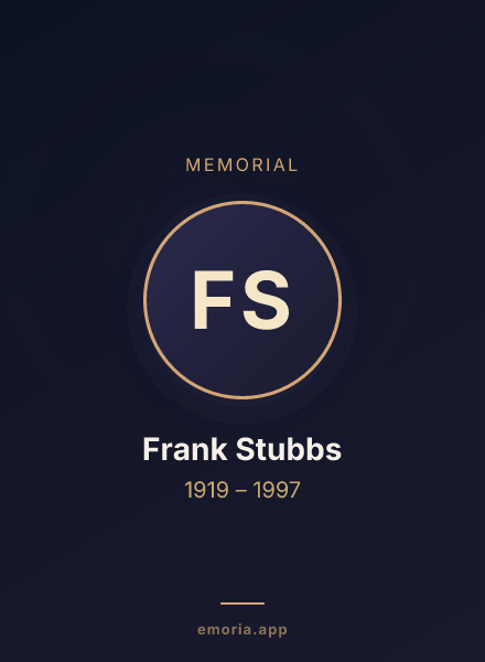 Memorial portrait of Frank Stubbs