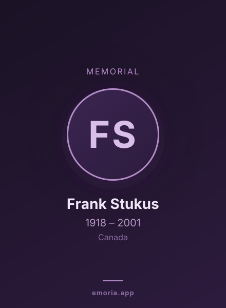 Memorial portrait of Frank Stukus