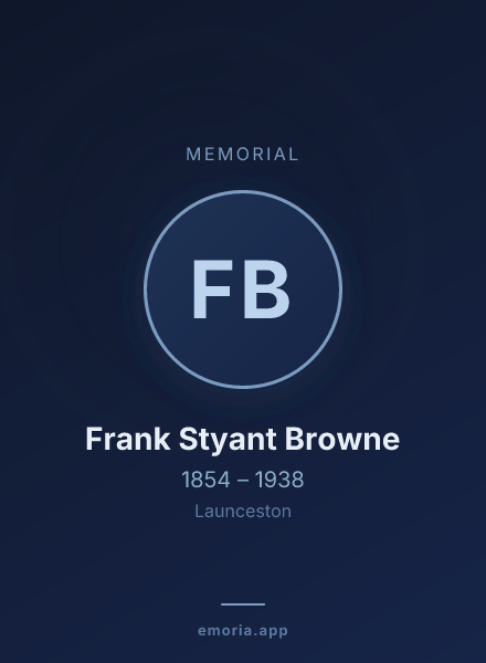 Memorial portrait of Frank Styant Browne