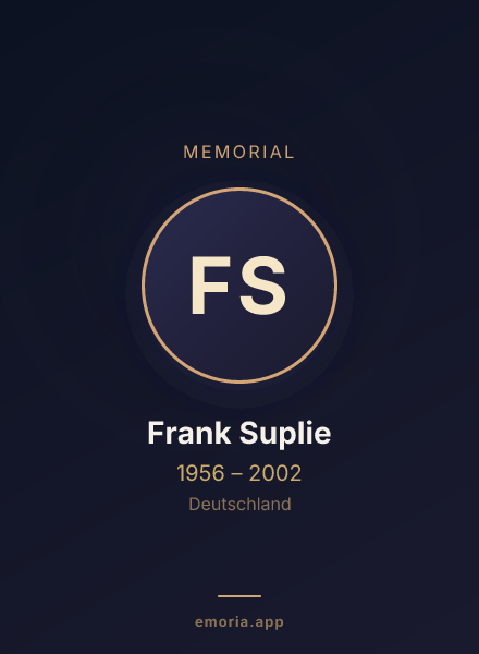Memorial portrait of Frank Suplie
