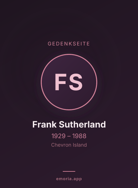 Gedenkportrait von Frank Sutherland
