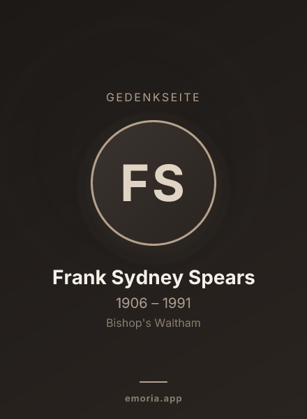 Gedenkportrait von Frank Sydney Spears