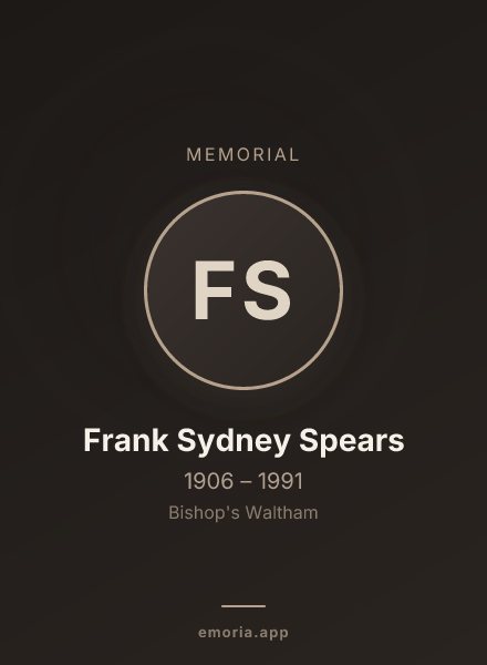 Memorial portrait of Frank Sydney Spears