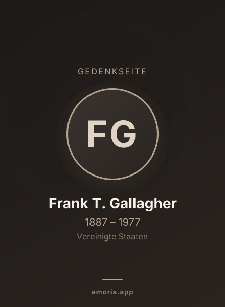 Gedenkportrait von Frank T. Gallagher