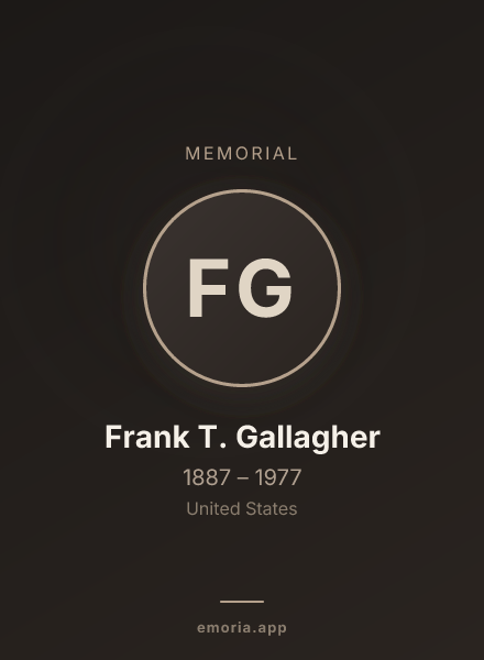 Memorial portrait of Frank T. Gallagher