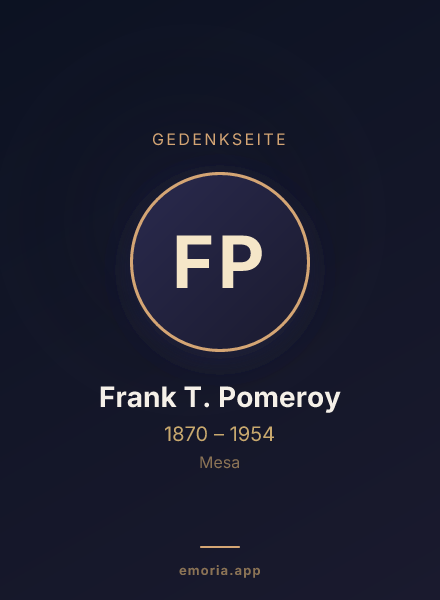 Gedenkportrait von Frank T. Pomeroy