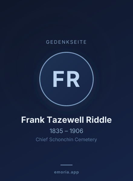 Gedenkportrait von Frank Tazewell Riddle