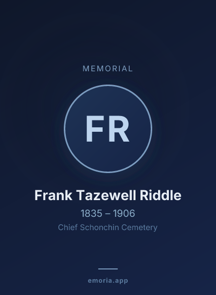 Memorial portrait of Frank Tazewell Riddle