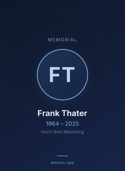 Memorial portrait of Frank Thater