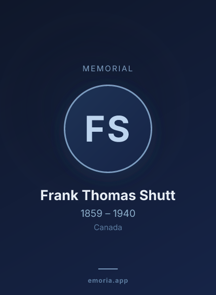 Memorial portrait of Frank Thomas Shutt