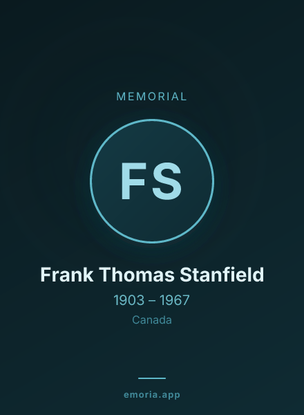 Memorial portrait of Frank Thomas Stanfield