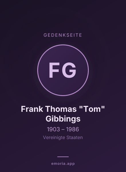 Gedenkportrait von Frank Thomas "Tom" Gibbings