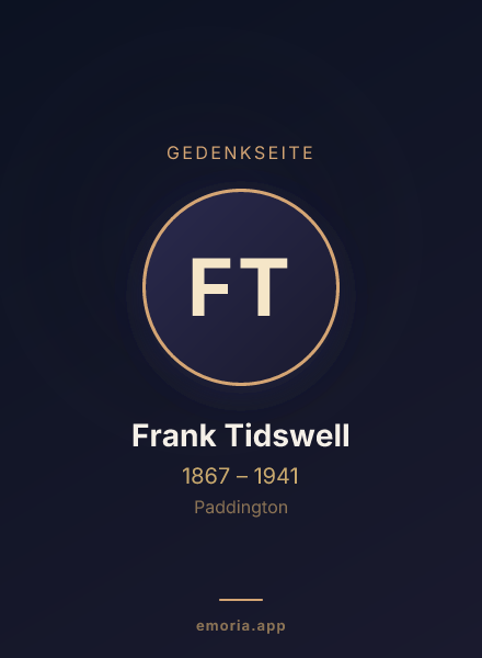Gedenkportrait von Frank Tidswell