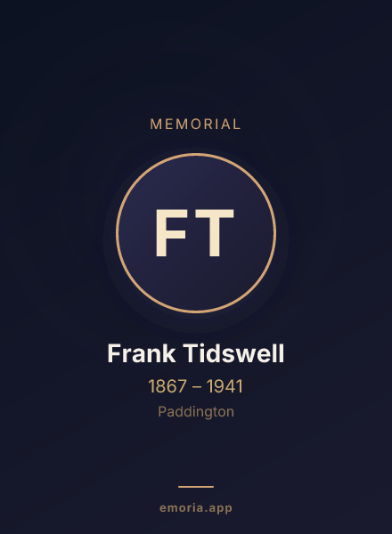 Memorial portrait of Frank Tidswell