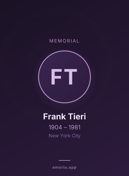 Memorial portrait of Frank Tieri