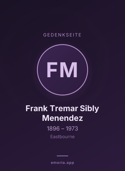 Gedenkportrait von Frank Tremar Sibly Menendez