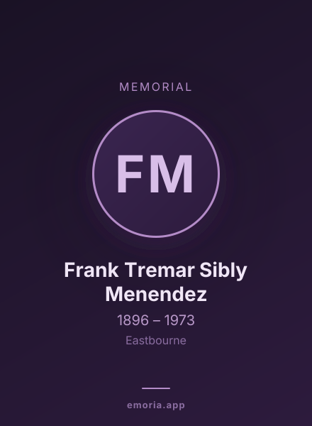 Memorial portrait of Frank Tremar Sibly Menendez