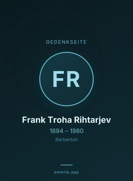 Gedenkportrait von Frank Troha Rihtarjev