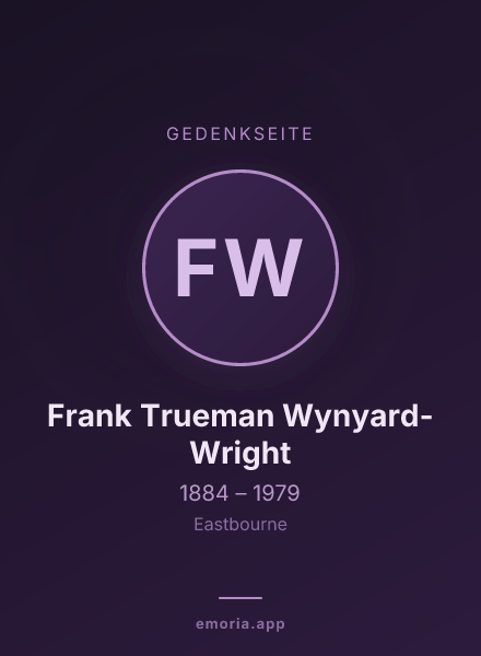 Gedenkportrait von Frank Trueman Wynyard-Wright