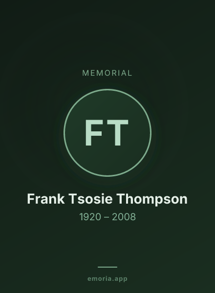 Memorial portrait of Frank Tsosie Thompson