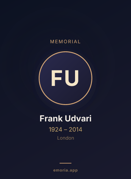 Memorial portrait of Frank Udvari