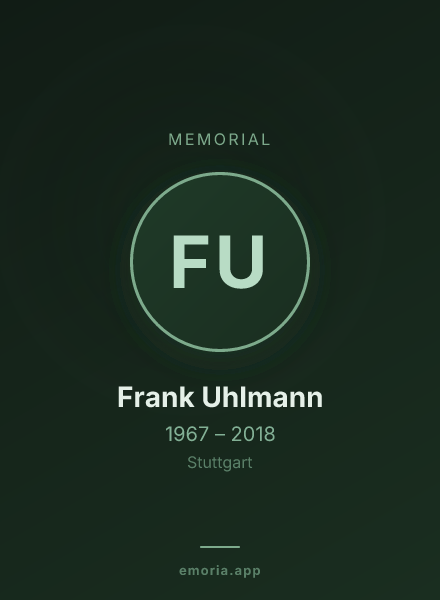 Memorial portrait of Frank Uhlmann