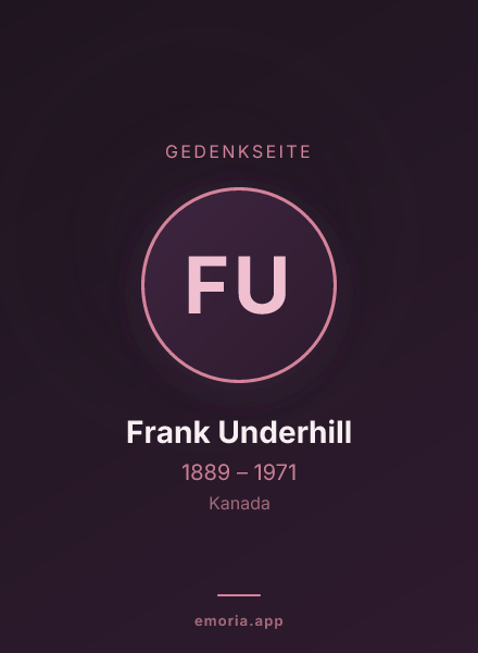 Gedenkportrait von Frank Underhill