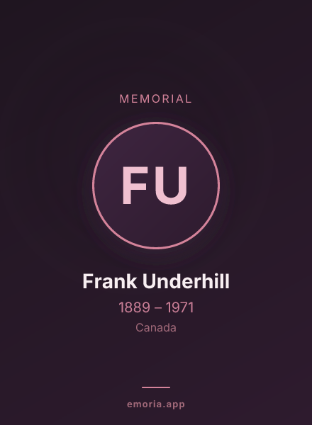 Memorial portrait of Frank Underhill