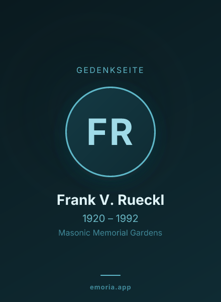 Gedenkportrait von Frank V. Rueckl