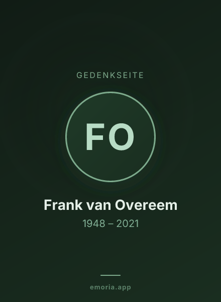 Gedenkportrait von Frank van Overeem