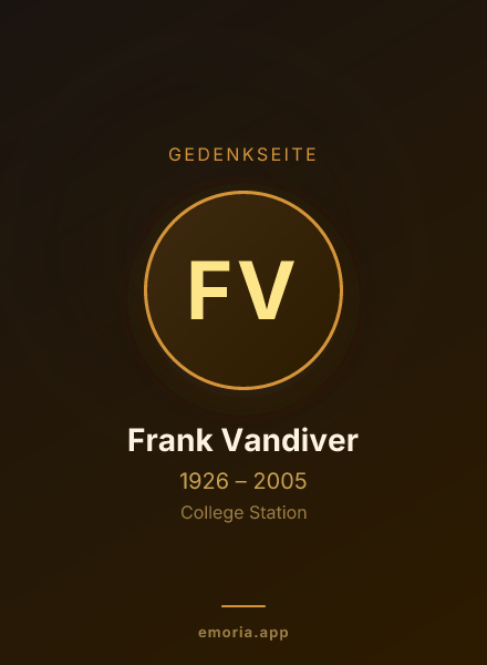 Gedenkportrait von Frank Vandiver
