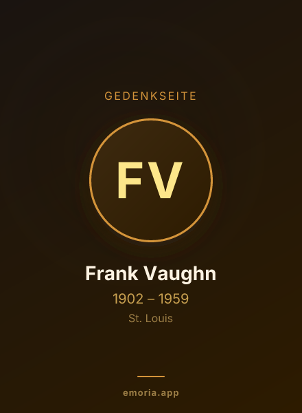 Gedenkportrait von Frank Vaughn