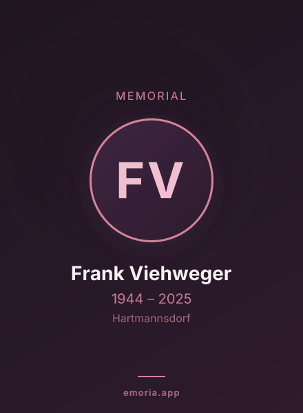 Memorial portrait of Frank Viehweger