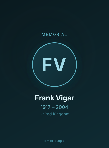 Memorial portrait of Frank Vigar