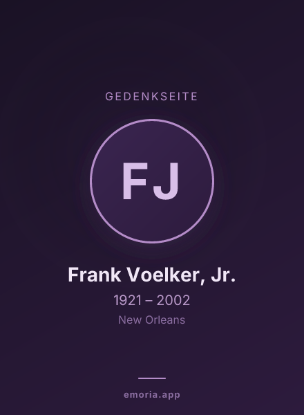 Gedenkportrait von Frank Voelker, Jr.