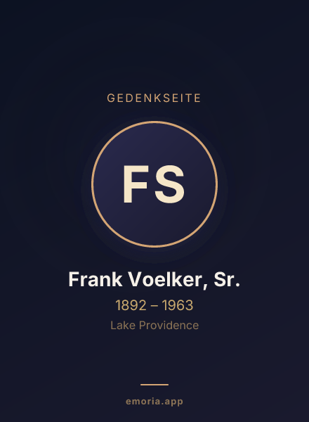 Gedenkportrait von Frank Voelker, Sr.