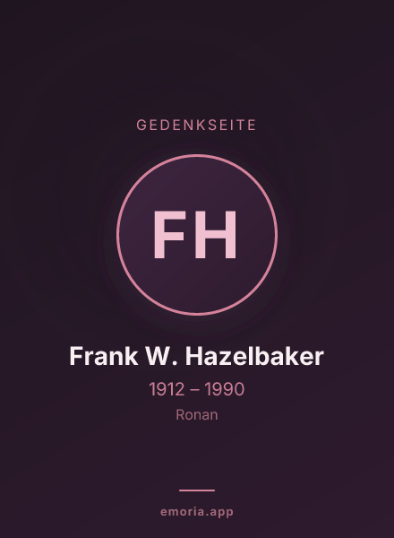 Gedenkportrait von Frank W. Hazelbaker